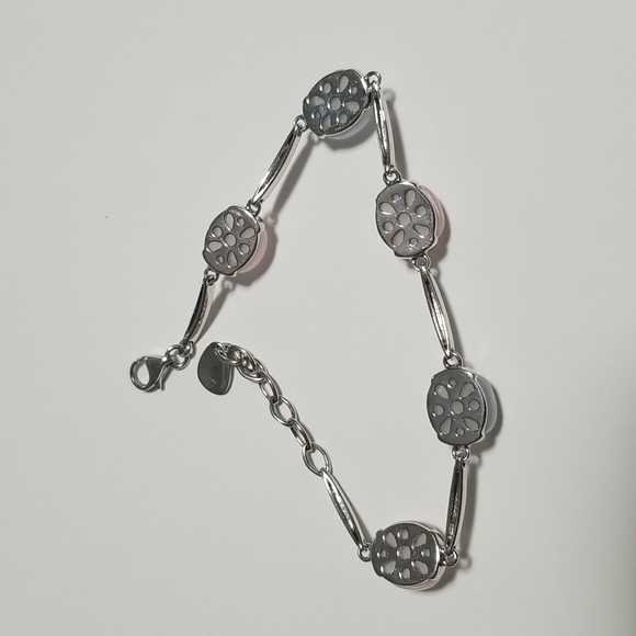 Unbranded Silver Bracelet With Grey and Pink Stones - Picture 8 of 9